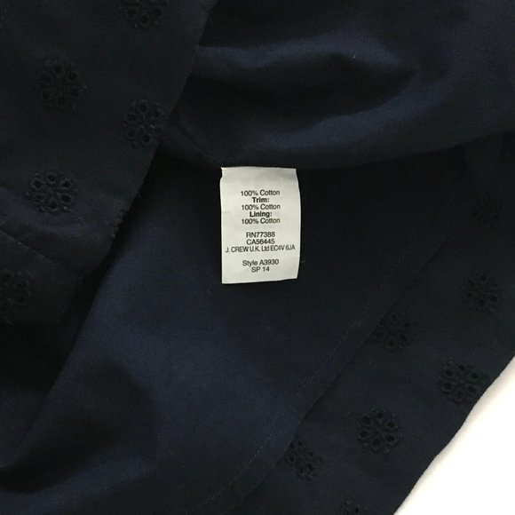 J. Crew Navy Blue Floral Eyelet Shift - 6 - Picture 6 of 6